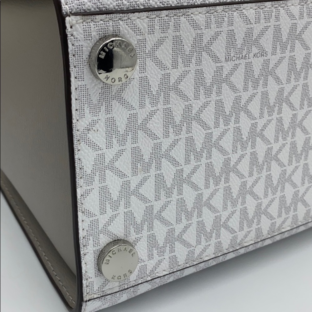 MICHAEL KORS MOTT LARGE SATCHEL BRIGHT WHITE LEATR - Picture 15 of 16